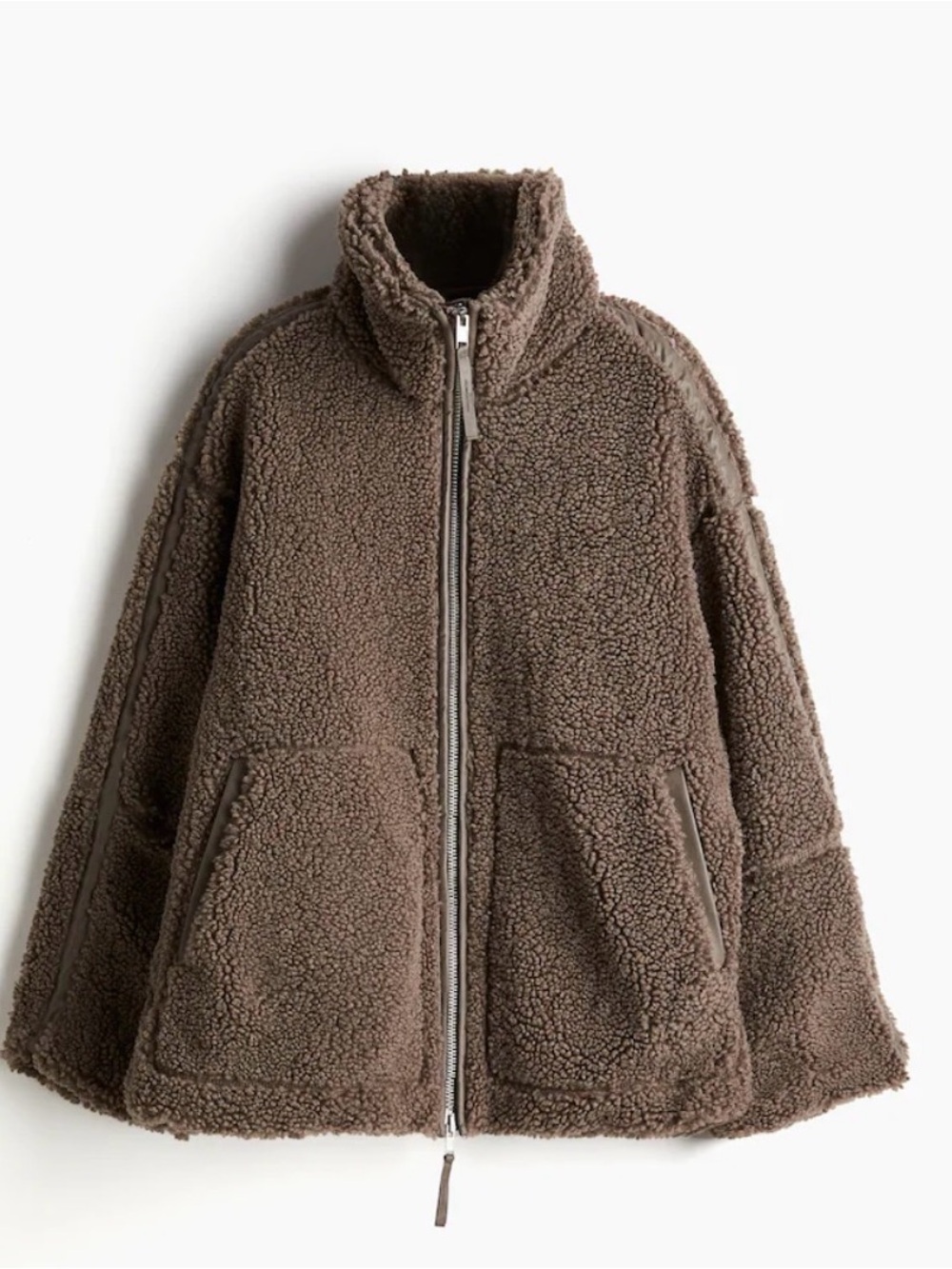 H&M Teddy Puffer Jacket in Brown
